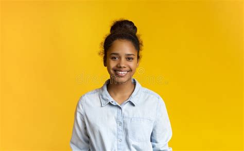 Portrait Of A Smiling African American Teen Girl Stock Photo Image Of
