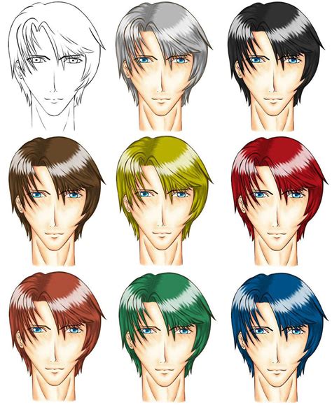 8 Hair Colours On Anime Man By Sassie Kay On Deviantart