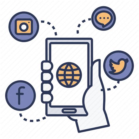 Application Hand Mobile Phone Social Social Media Icon