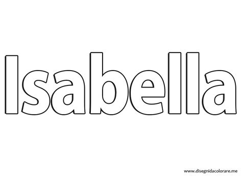 Nome Isabella - Disegni da colorare