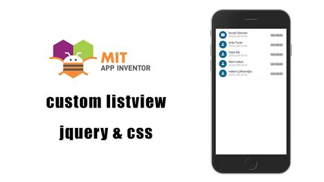 MIT App Inventor Custom Listview Html Css YouTube