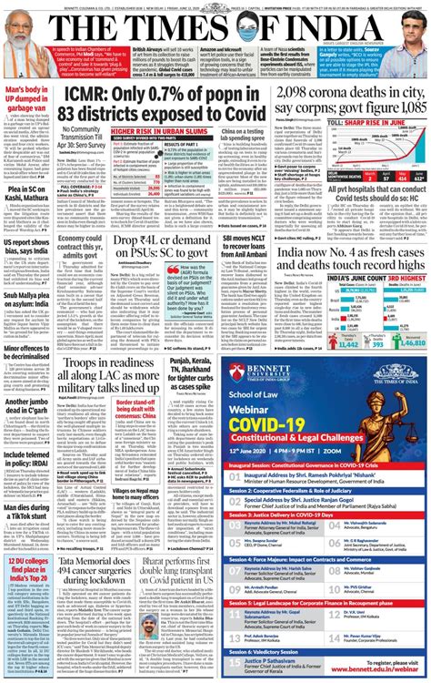 The Times of India Delhi-June 12, 2020 Newspaper