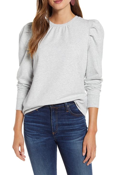 Rachel Parcell Puff Sleeve Sweatshirt Nordstrom Exclusive Fashion