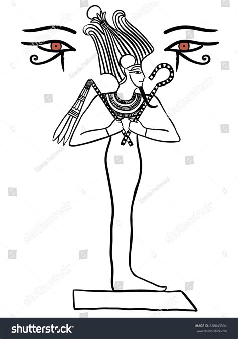 Osiris Egyptian God Illustration Black Line Stock Vector Royalty Free 228843904