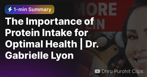 The Importance Of Protein Intake For Optimal Health Dr Gabrielle