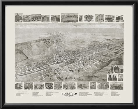 Bluefield Wv 1911 Vintage City Maps Restored City Maps