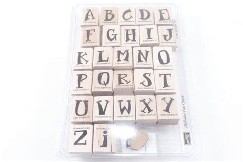 Alphabet Fun Upper Abc Letters Stamp Set Wooden Rubber Stamp