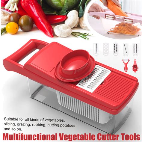 Vegetable Slicer Vegetable Cutter Grater Slicer With 6 Interchangable
