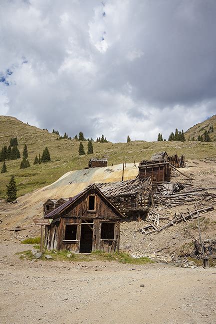 Abandoned Mining Cabins In Animas Forks Ghost Town Near Silverton San