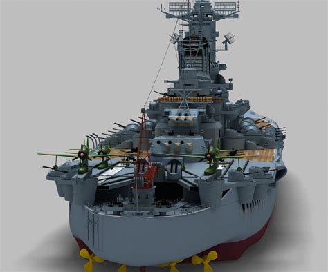 Japanese Battleship Yamato 3d Model