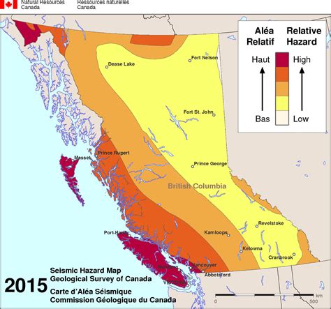 Free download of bc topographic map images. Simplified seismic hazard map for Canada, the provinces ...