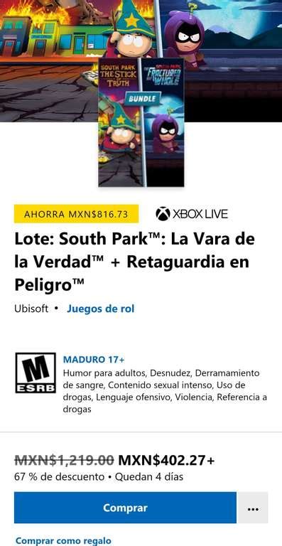 Xbox South Park Los Juegos La Vara De La Verdad Y Retaguardia En Peligro Promodescuentos Com