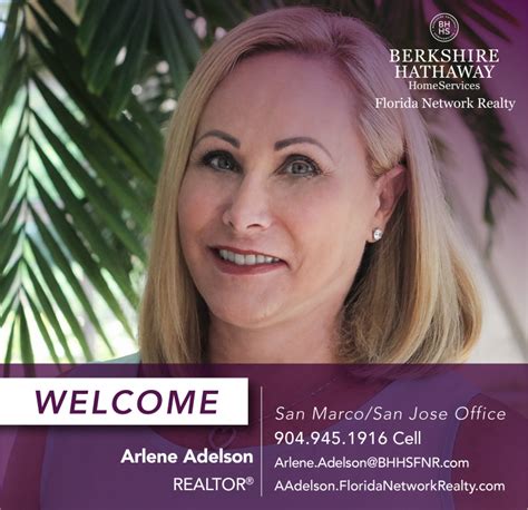 Berkshire Hathaway Homeservices Florida Network Realty Welcomes Arlene Adelson Real Estate