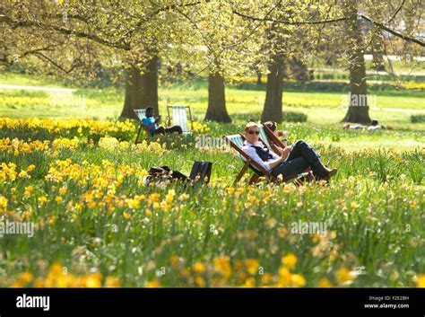 People Enjoying A Nice Weather In Green Park As Today Will Be The