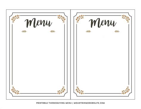 Blank Fancy Menu Template Chart And Printable World Intended For Blank