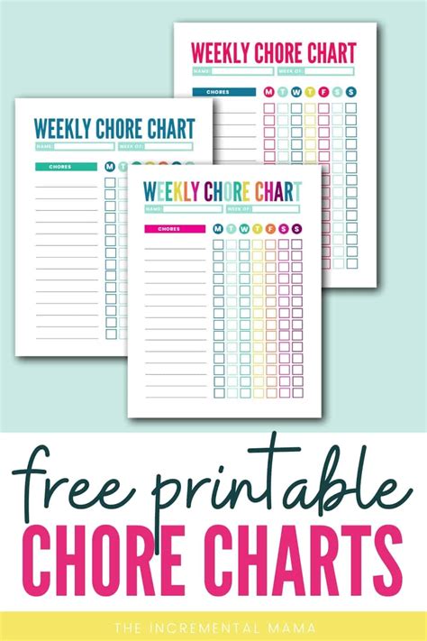 Cute And Colorful Free Customizable Chore Chart Printable The