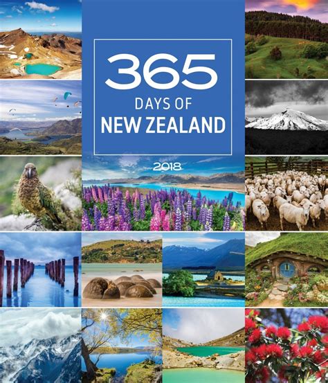 Buy 365 Days In New Zealand 2018 Deluxe Wall Calendar At Mighty Ape Nz