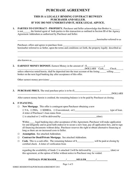 Free 5 Home Sales Agreement Contract Forms In Pdf Ms Word