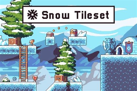 Snow 2D Game Tileset Pixel Art CraftPix Net Pixel Art Pixel Art