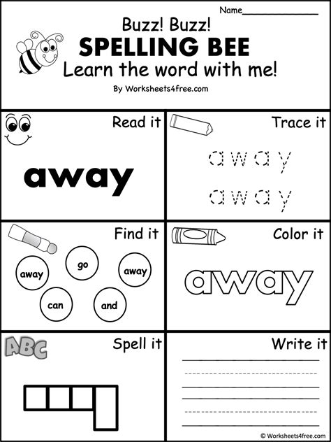 Free Dolch Sight Word Worksheet Away Worksheets4free