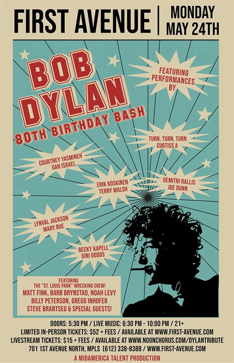 Bob Dylan 80th Birthday Bash Tribute First Avenue First Avenue