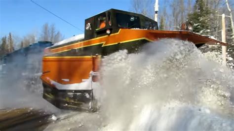 Russell Snow Plow Train Busting Snowbanks At Railroad Crossings