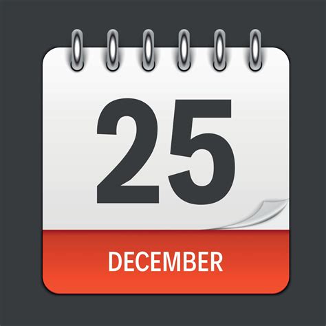 December 25 Calendar Daily Icon Vector Illustration Emblem Element Of