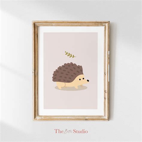 Modern Hedgehog Print Illustration Print Drawaing Wall Art Hedgehog