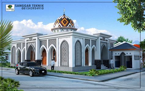 Gambar Desain Masjid Modern 1 Lantai Sanggar Teknik