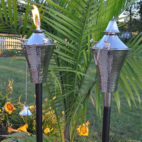 Starlite Garden And Patio Torche Kona Deluxe Tiki Torch In Hammered