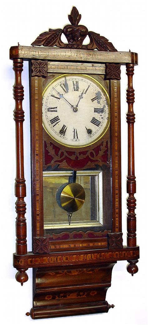 Sold At Auction Anglo American Inlaid Wall Clock New Haven 8 Day