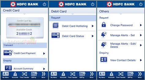 You can pay the bills due on your icici bank credit card through option 4: HDFC Bank MobileBanking Review - Official HDFC Android App