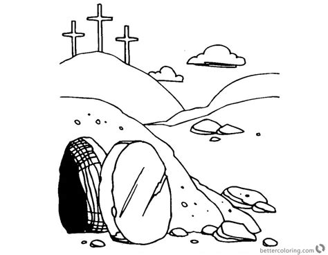 Halloween number coloring pages has lots of images in various categories. He is Risen Coloring Pages Empty Tomb Line Art of Easter ...