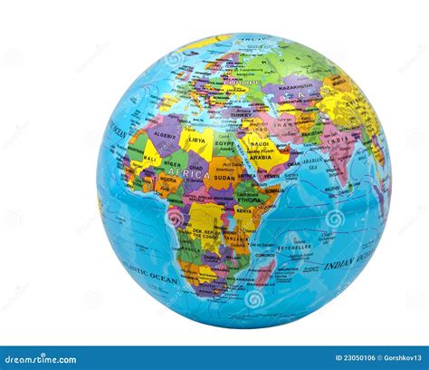 Color Globe Of Earth On White Background Stock Photo Image Of White