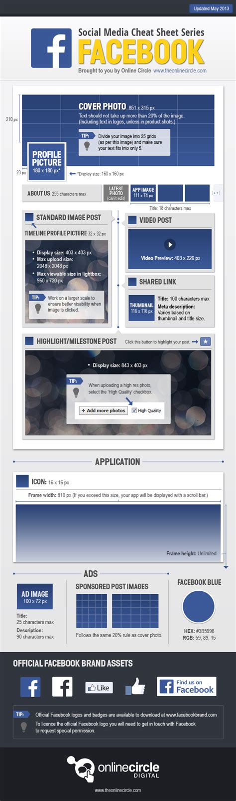 Infographie Social Media Cheat Sheet Series Facebook Time To