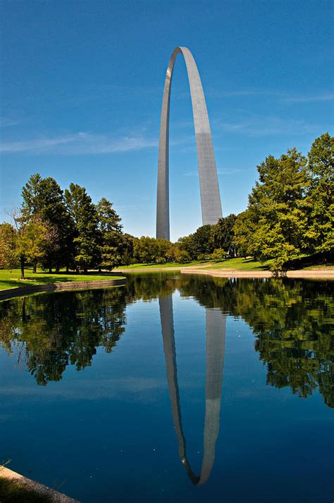 St Louis Arch Reflection Photograph By Thomas Shockey
