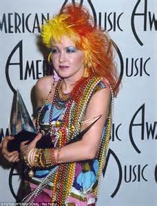 Cyndi Lauper 59 Shows Off Her Quirky Style With Pink Hair And Cut Out