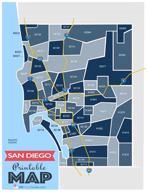 San Diego Ca Zip Code Map Updated 2022