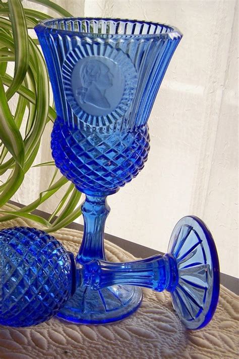 Vintage Avon Martha Washington Cobalt Blue Fostoria Goblet Etsy Vintage Avon Blue Glassware