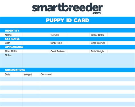 Puppy Record Keeping Charts Free For Breeders Smartbreeder