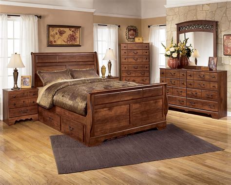 Ashley Signature Design Timberline Queen Sleigh Bed With Underbed