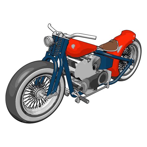 Gambar Vektor Ilustrasi Sepeda Motor Merah Dengan Latar Belakang Putih