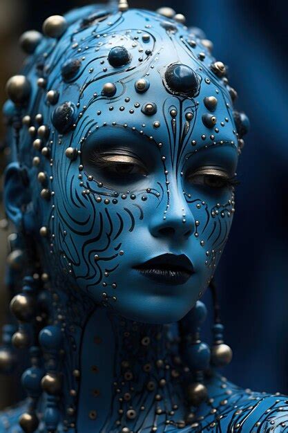 Premium Ai Image A Woman With Blue Face Paint