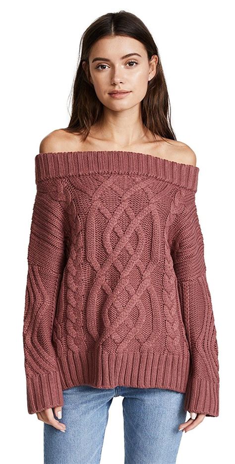 Joa Off Shoulder Sweater Shopbop Flare Sleeve Sweater Off