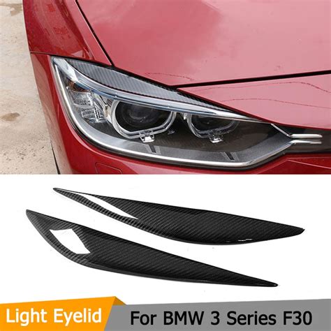 Carbon Fiber Car Front Eyebrows Headlamp Eyelids For Bmw 3 Series F30