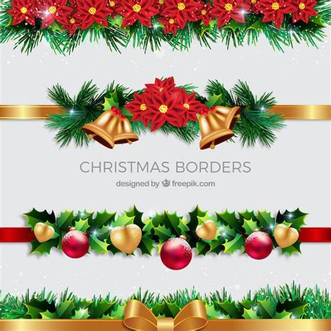 Premium Vector Decorative Christmas Borders Pack