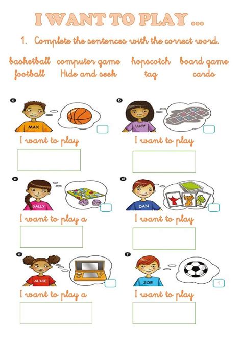I Want To Play Interactive Worksheet Virtual Learning