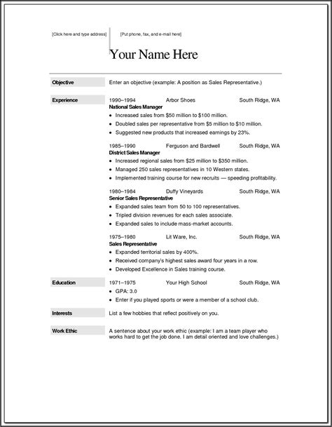 Free Printable Resume Printable Templates