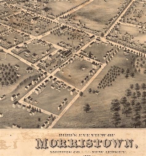 Map Of Morristown Morris Co New Jersey 1876 Vintage Etsy