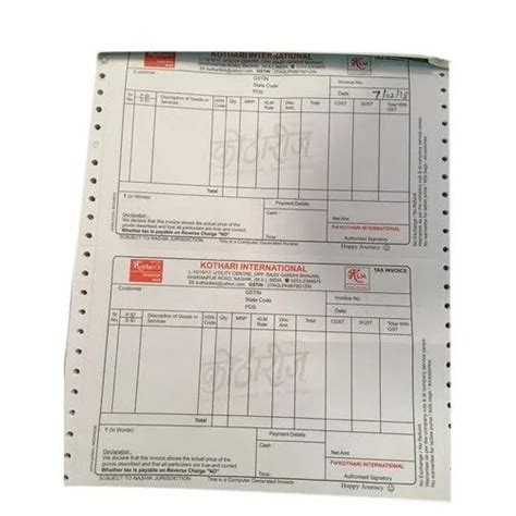 Pre Printed Continuous Computer Stationery Paper Packaging Type